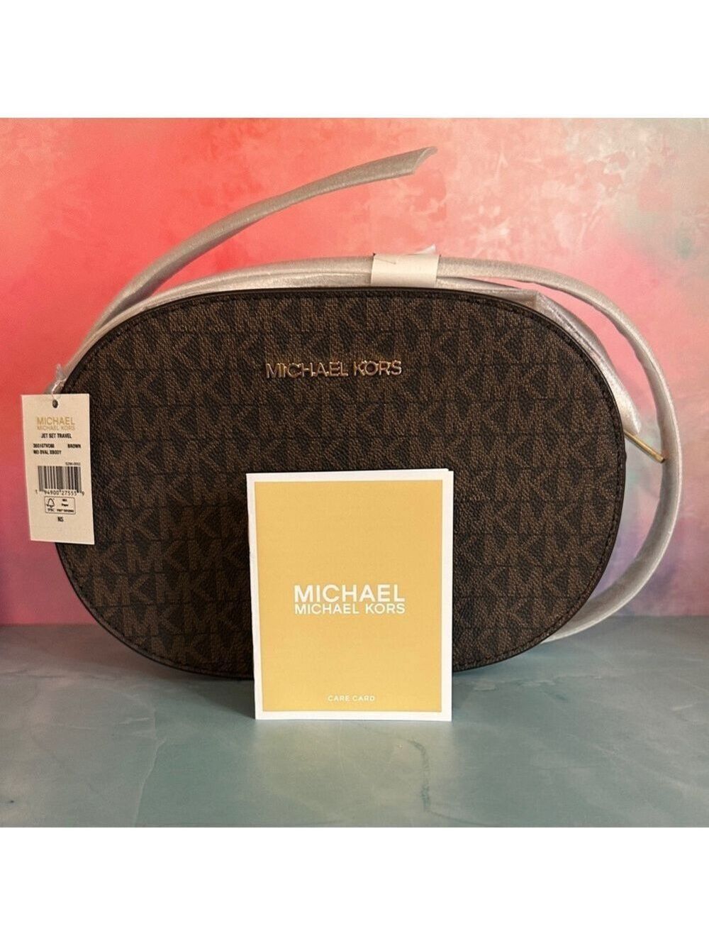 Michael Kors Brown Logo Crossbody Bag Jet Set Travel - Picture 4 of 16